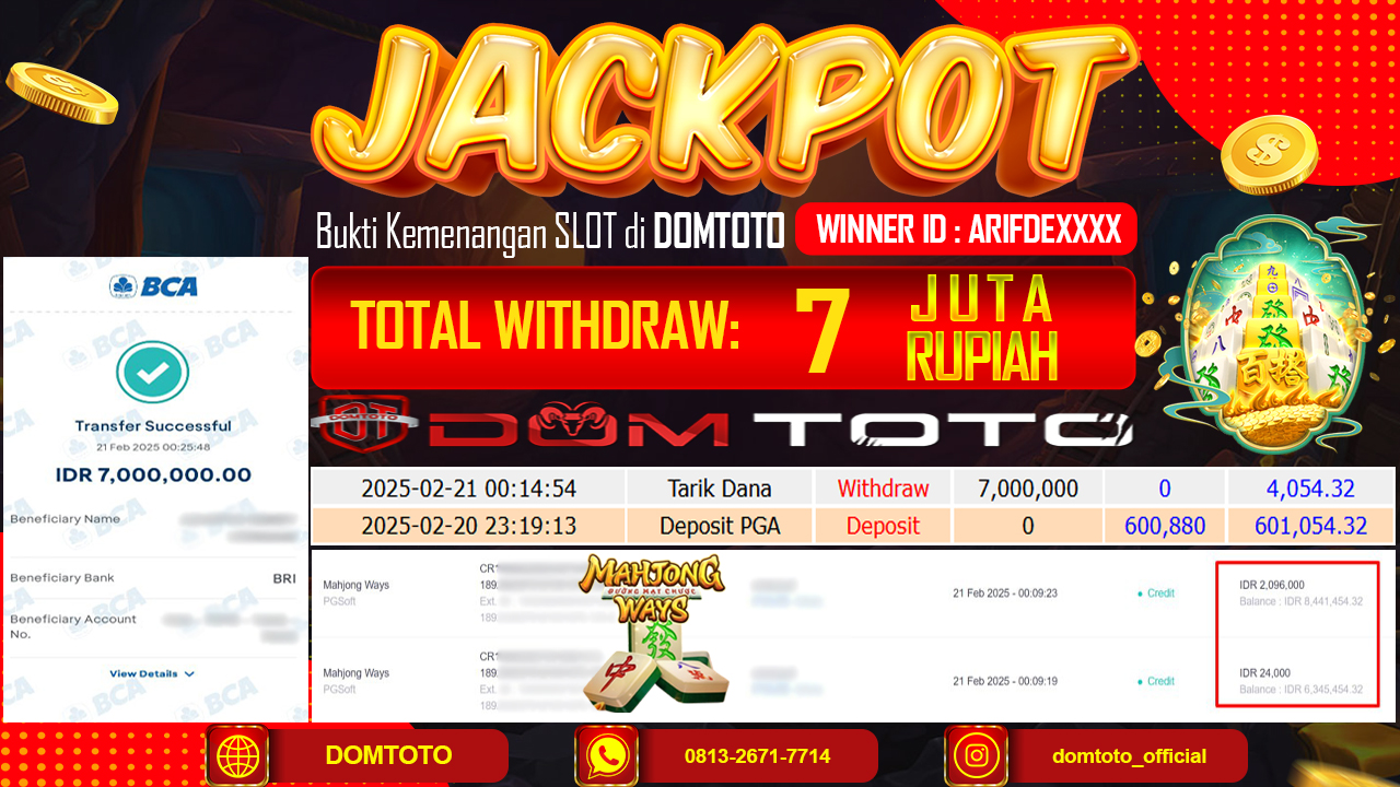 JACKPOT SLOT MAHJONG WAYS 21 FEBRUARI 2025